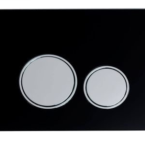 black tempered glass flush plate